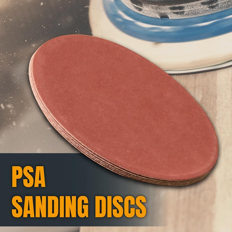 POWERTEC 10 PCS 100 Grit 6 Inch PSA Sanding Discs,