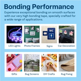 MMOBIEL 2.0” Double Sided Strong Adhesive Mounting Tape for Heavy Duty Indoor Mounting, Decor, DIY Crafts, Home, Office, Carpet Fixing, LED Strip Lights etc. - 33 Ft Long Roll