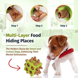 Interactive Dog Puzzle Toy - Snuffle Cube for Dogs - Encourages Stimulation & Foraging Skills - Treat-Hiding Rope for Aggressive Chewers - Slow Feeder Training for Small, Medium, Large Dogs