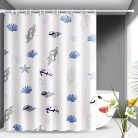 Cawtiuly Animal Patterns Shower Curtains Waterproof Washable Fabric Bath Curtain Set with Hooks for Bathroom Hotel Home 39''W x 79''H (Shell White)