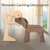 Wooden Sculpture Ornaments, Family Puppy Wood Carving Ornaments, Dog Figures