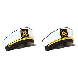 Beistle Yacht Captain’s Caps, 2 Pieces – One Size Fits Most, Halloween Costume Dress Up, Boat Captain’s Hat, Boat Accessories, Novelty Hat, Costume Hat, Nautical Themed Party Supplies