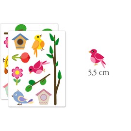 PREMYO Birds Flower Wall Stickers Kids - Nursery Decor Easy to Apply - Decals for Bedrooms for Girls Boys