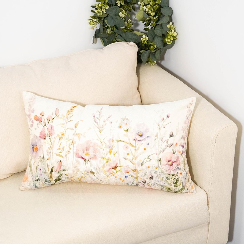 TAJWE Spring Floral Throw Pillow Covers 12x20 Set of 2