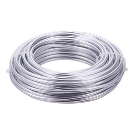 BENECREAT 6 Gauge (4 mm) Silver Aluminium Wire 52 Feet (16 m) Flexible Metal Sculpture Wire for Making Jewellery with Flower Models and Bead Jewellery