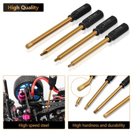 RC Tool Kit, 4in1 RC Hex Screwdriver Set,1.5/2.0/2.5/3.0mm Hobby Car Tool Kit Precision Tool Kit Compatible with Scale Traxxas Slash 1/16,1/18,1/24 RC Car Truck Buggy Truggy Drones Racing Repair Tools