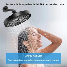 Cabezal De Ducha Regadera Alta Presión Para Baño Redonda,YHDZSW Ducha Regadera De Lujo Tipo Lluvia Color Negro