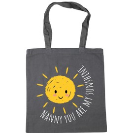 Hippowarehouse nanny you are my sunshine Tote Shopping Gym Beach Bag 42cm x38cm, 10 litres