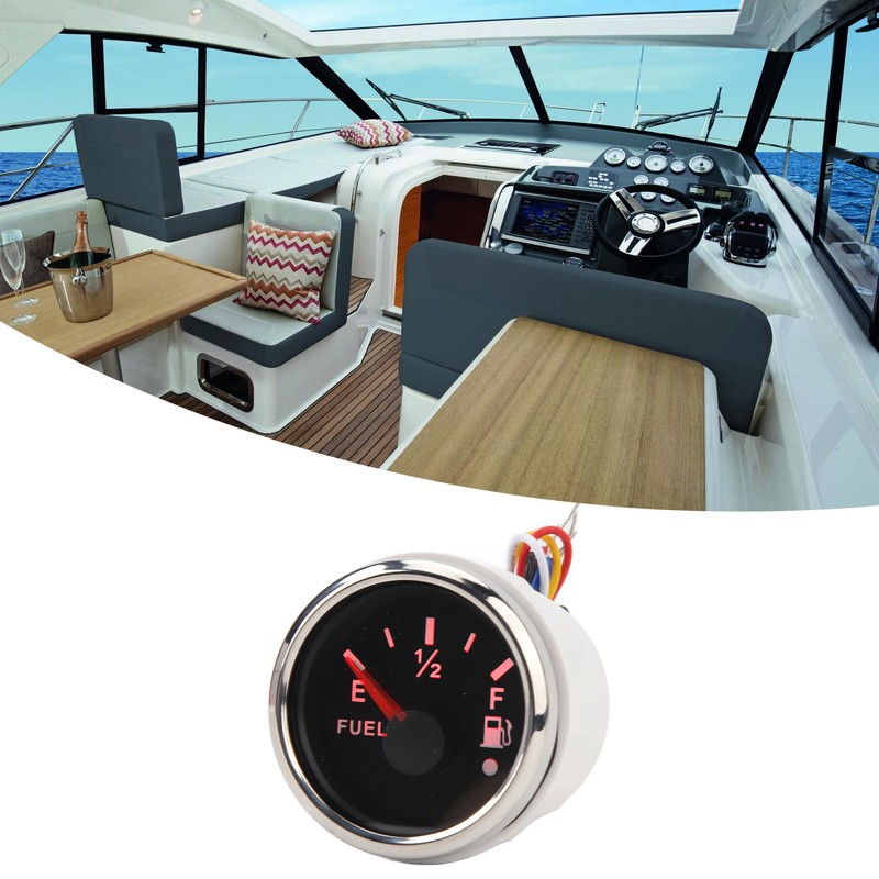DC9‑32V 52MM Marine Fuel Gauge 240‑33 Ohm Universal Digital Fuel
