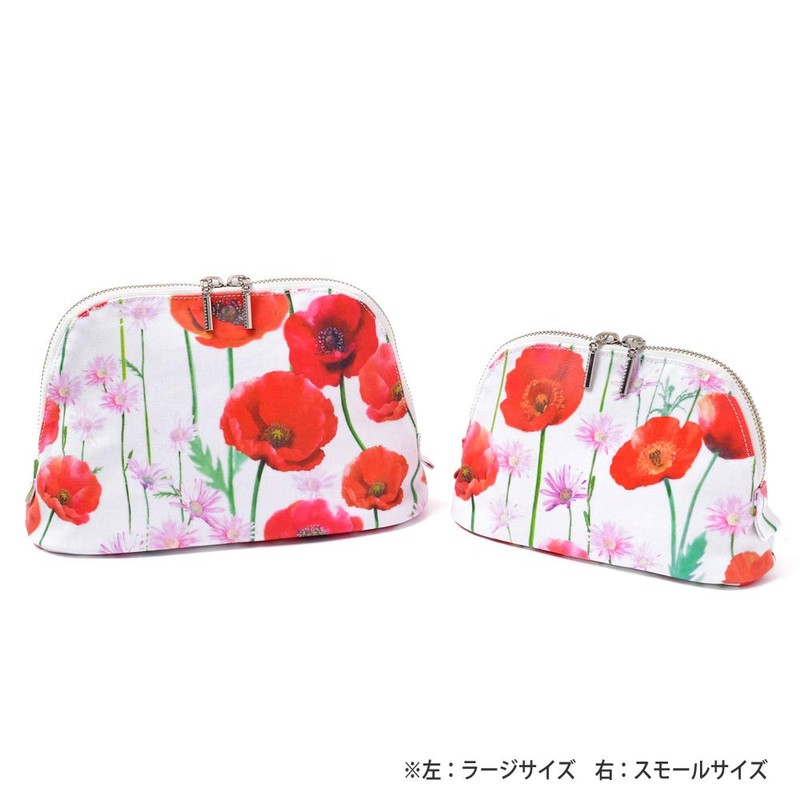 W1003200 Round Pouch (Small) Scarlet Poppy Makeup Pouch, Stylish, Cute