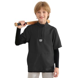 QBK 2T-17Y Toddler Baseball Jacket Kids Short Sleeve Cage Jacket Youth Golf Batting Baseball Outerwear | Multiple Colors