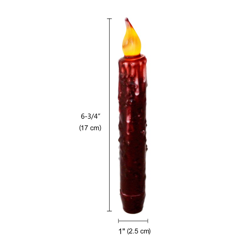 CVHOMEDECO. Real Wax Hand Dipped Battery Operated LED Timer Taper