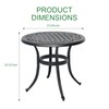 Withniture Cast Aluminum Outdoor Side Table, All Weather Metal End