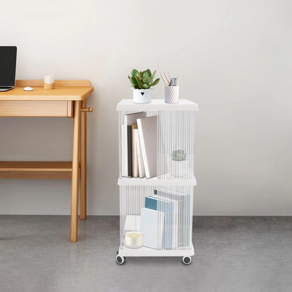 Unbranded Rotating Bookshelf 2-Tier Bookcase Storage Shelf /Freestanding Display Rack