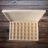 WooDeeDoo Shallow Slim Wooden Box | 40 Compartments | Gemstone