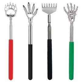 Fuwok Stainless Steel Telescopic Back Scratcher,Novelty Gift, Handheld Portable Ultimate Pocket Self Massager[4pcs