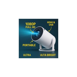 Portable 1080P Full HD Mini Projector with HDMI & USB – Compatible with Laptop, Gaming Consoles, Smartphones – Compact Home Theater & Outdoor Movie Night Projector