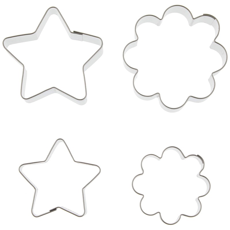 パール金属 ラフィネ ステンレス製 クッキー 抜き型 4個 セット スターM・S・フラワーM・S D-6156