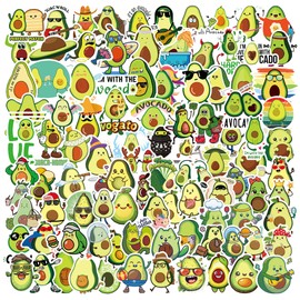 Dorgua 100Pcs Avocado Stickers, Non-Repetitive Avocados Vinyl Stickers, Cute Avocado Sticker Waterproof Fruit Sticker for Water Bottle Laptop Decoration Party Favors Birthday Gifts