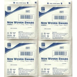 Premier Healthcare 1850A Sterile 4 Ply Non Woven Swabs White (5 x 5 cm) - 5 Swabs Per Pouch (Pack of 30 Pouches)
