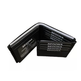 SEDONA Bifold Wallet With 16 Card Slots, 2 Id Windows, Cowhide Leather.