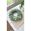 BJinegely Green Leaf Wreath, 16' Artificial Plastic Spring/Summer Wreath for