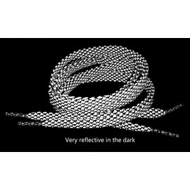 Xiazw Reflective Flat Athletic Sport Casual Shoe Laces Shoelace (2 Pair Pack) (Black, 47.2'')