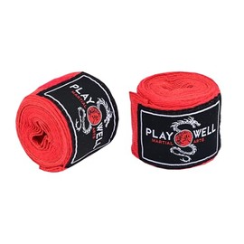 Playwell Marttial Arts 2.5m Red Kids Boxing Hand Wraps (Pair)