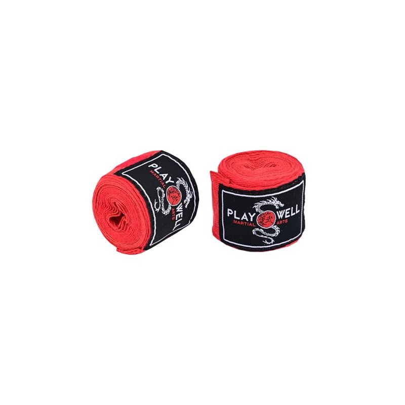 Playwell Marttial Arts 2.5m Red Kids Boxing Hand Wraps (Pair)