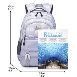 Asge Backpack for Girls Backpack Teenage School Backpack College Bookbag for Kids Casual Daypack with Lunch Box