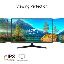 ASUS 24 inch 120Hz Gaming Office Computer Monitor (VY249HGR) - 1080p(Full HD), IPS, 120Hz, 1ms, Adaptive Sync, Eye Care Plus, Blue Light Filter, Flicker Free, SmoothMotion, DisplayWidget, 3yr warranty