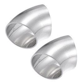 X AUTOHAUX 2pcs OD 1.5" 45 Degree Stainless Steel Bend Tube Exhaust Elbow Pipe