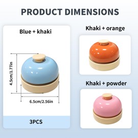 AONAYO Pack of 3 cat bell, table bell, buzzer dog, table bell, dog bell, buzzer with sound, reception bell, pet training bells for dog cats, restaurants, hotels, bars, kitchen