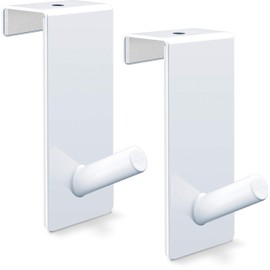 RELIBO® Flipchart Door Hook, Space-Saving & Mobile Alternative to Flipchart Stand, Intelligent Solution for Hanging Flipchart Paper, White Painted Steel (2x)
