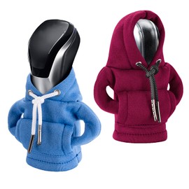 CORATED Gear Knob Hoodie, Car Gear Knob Cover, Small Hoodie for Gear Shift, Funny Hoodies Car Gear Lever Interior Decoration, Red & Blue