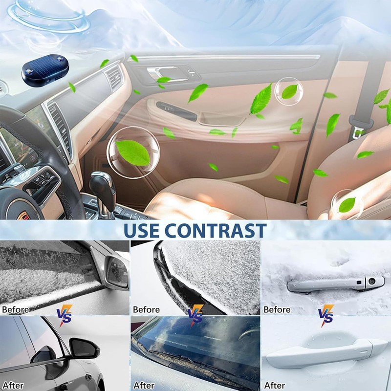 3PCS Anti-freeze Electromagnetic Car Snow Removal Device, Solar Electromagnetic Molecular