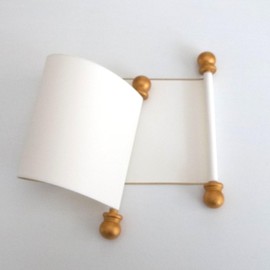 Small blank scroll with gold accents - 3.5 inches wide cream paper