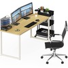SHW Mission 55-Inch Home Office Computer Desk, Oak