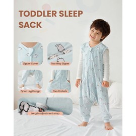 HOMEAL Toddler Summer Sleep Sacks 3t-5t, Sleeping Sack with Legs for Early Walkers