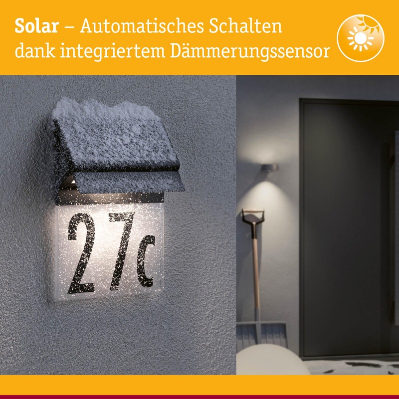 Paulmann Neda 94694 Solar LED Outdoor Light House Number Light