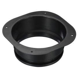 PATIKIL 6" Duct Connector Flange, Dryer Vent Wall Plate Square to Round Straight Ducting Plate for Air Heating Cooling Ventilation Exhaust Fan, Black