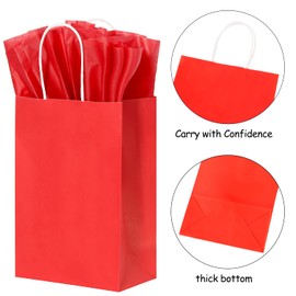 BLEWINDZ 32 Pcs Gift Bags with 32 Tissues, 8 Colors Party Bags with Handles, 13.2" Large Size Rainbow Goodie Bags for Wedding, Birthday, Party Supplies and Gifts