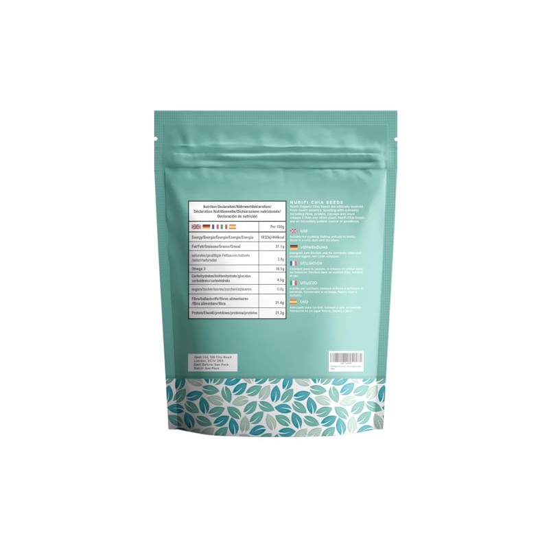 Nurifi 1KG Organic Chia Seeds - by Nurifi - Certified