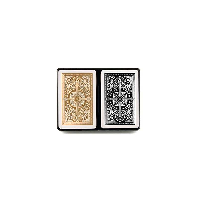 Kem Playing Cards Arrow Black and Gold Bridge Size Jumbo