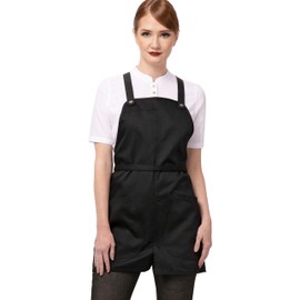 Chef Works Men's Largo Short Bib Apron, Black, 25"L x 38"W