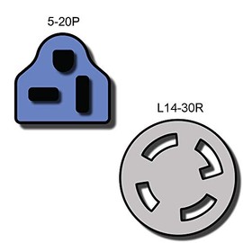 NEMA 5-20P to L14-30R Plug Adapter - 1 Foot, 20A/125V, 12 AWG - Iron Box # IBX-5184-01