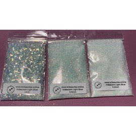 KCGLITTER 5G Iridescent White Blue 1MM Fine Glitter for nail acrylic gel craft US Seller