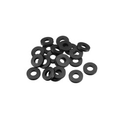 TOP-VIGOR 20Pcs Rubber Flat Washers, 18mm OD 8mm ID 3mm Thickness Heavy Duty Black Rubber Grommet Vibration Damping Pads Sealing Gasket Washers for Faucet Pipe Water Hose Fastener Bolt