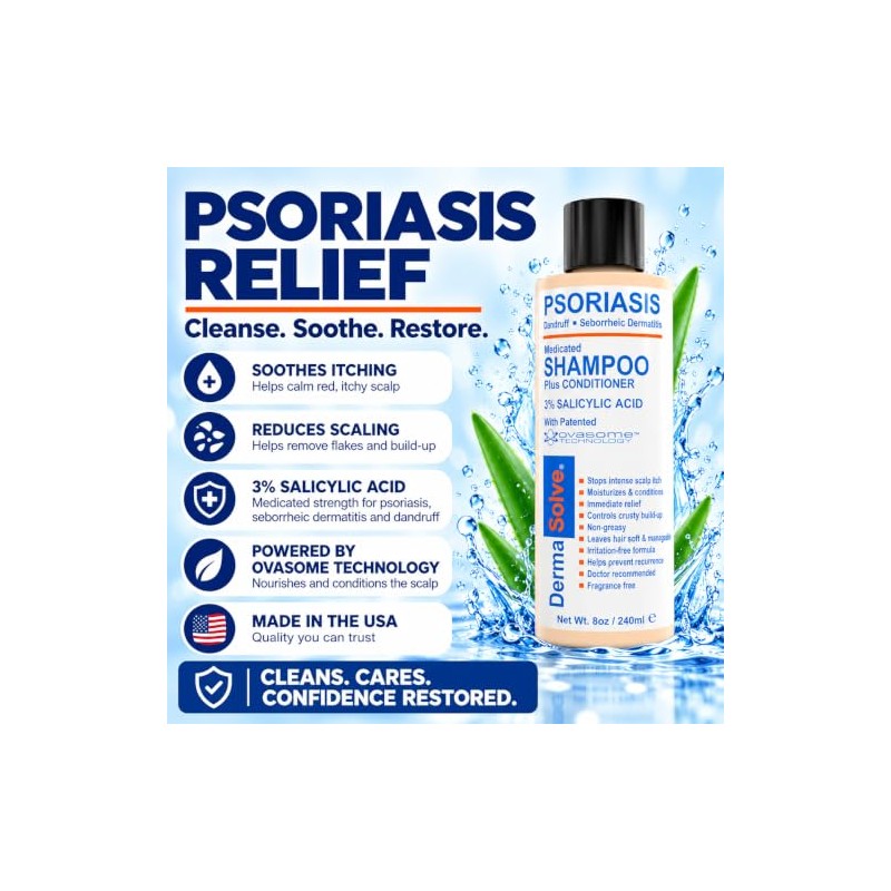Dermasolve Champú Medicado Sin Caspa y Psoriasis Del Cuero Cabelludo
