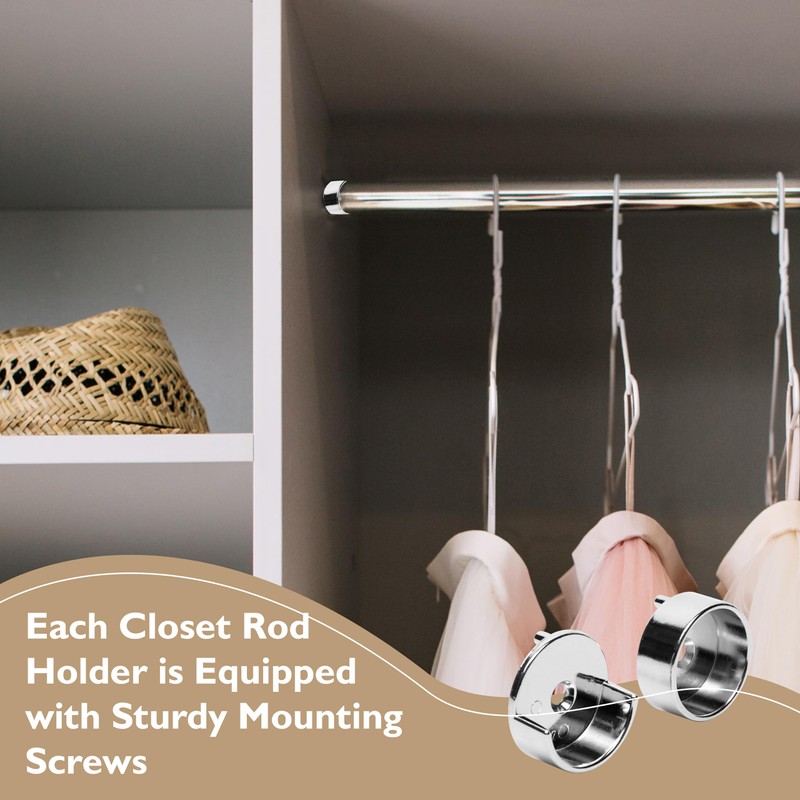 B&B Hardware Extra Pair Round Closet Rod End Support-Wardrobe Bracket